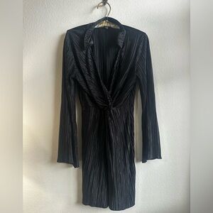 Elegant Black Pleated Dress